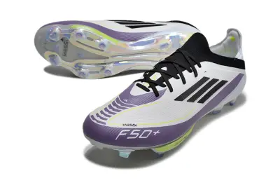 Messi x Adidas F50+ Elite Lightstrike Pro FG - White/Electric Purple/Neon Green