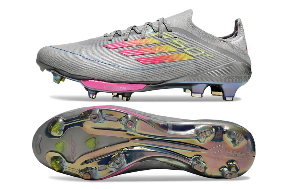 Adidas F50+ Elite Lightstrike Pro FG - Gray/Pink Shine/Rainbow Gradient