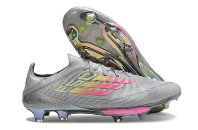 Adidas F50+ Elite Lightstrike Pro FG - Gray/Pink Shine/Rainbow Gradient