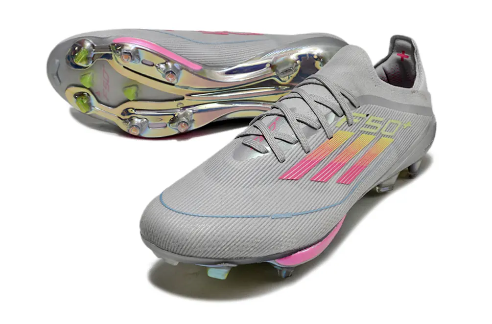 Adidas F50+ Elite Lightstrike Pro FG - Gray/Pink Shine/Rainbow Gradient