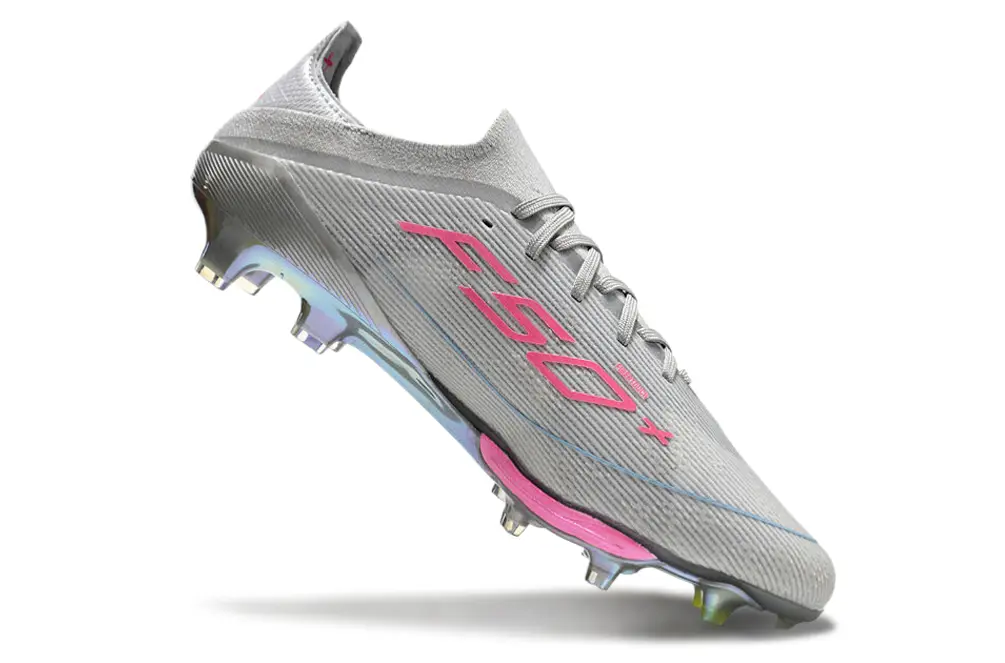Adidas F50+ Elite Lightstrike Pro FG - Gray/Pink Shine/Rainbow Gradient