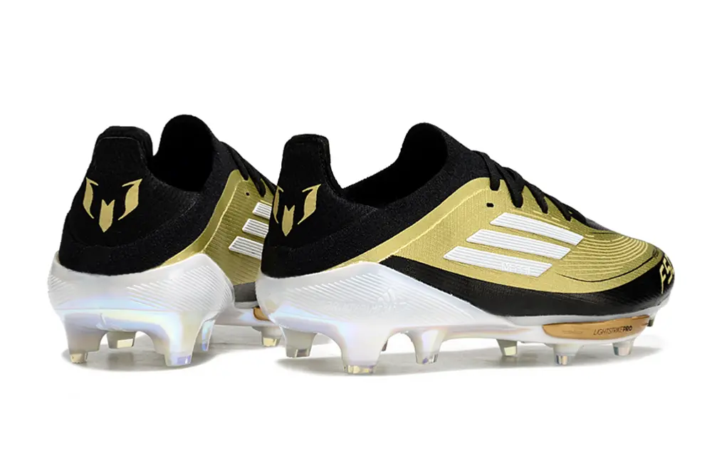 Messi x Adidas F50+ Elite Lightstrike Pro FG - Black/Metallic Gold/Shimmering White