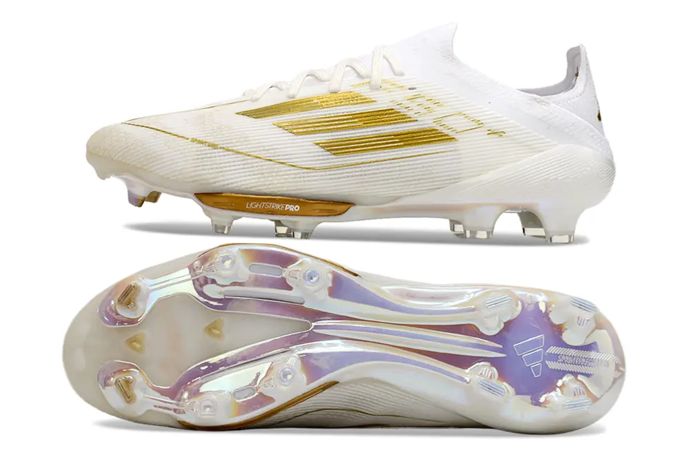 Adidas F50+ Elite Lightstrike Pro FG - White/Gold Glimmer/Crystal Shine