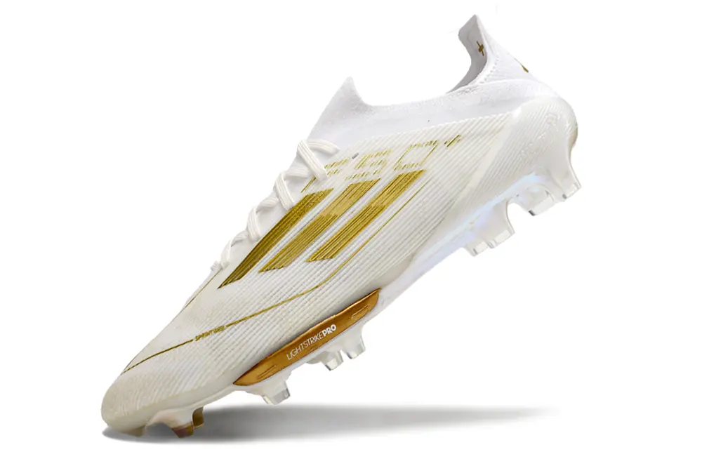 Adidas F50+ Elite Lightstrike Pro FG - White/Gold Glimmer/Crystal Shine