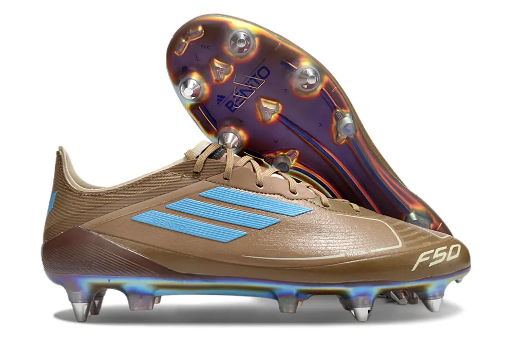 Bad Bunny x Adidas F50 Elite SG - Brown/Golden Brown/Blue Accent