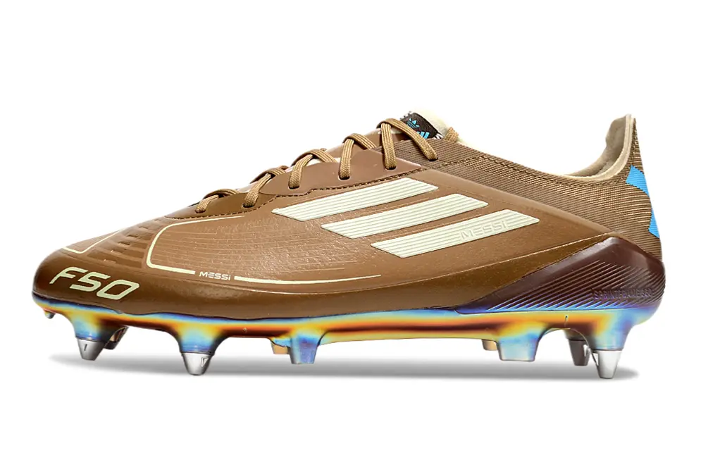 Bad Bunny x Adidas F50 Elite SG - Brown/Golden Brown/Blue Accent