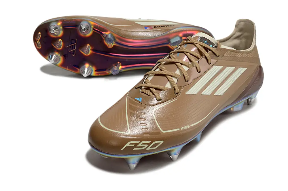 Bad Bunny x Adidas F50 Elite SG - Brown/Golden Brown/Blue Accent