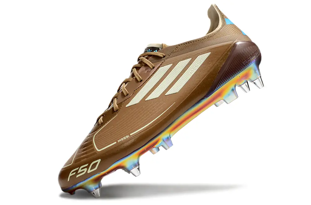 Bad Bunny x Adidas F50 Elite SG - Brown/Golden Brown/Blue Accent