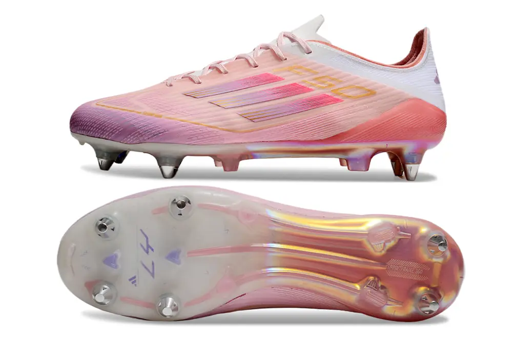 Lamine Yamal x Adidas F50 Elite SG - Pink/Soft Pink/Golden Highlights
