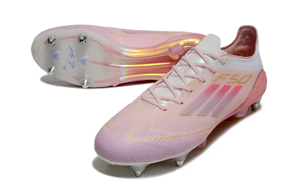 Lamine Yamal x Adidas F50 Elite SG - Pink/Soft Pink/Golden Highlights