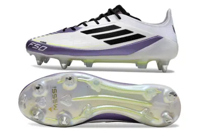 Messi x Adidas F50 Elite SG - White/Purple Glow/Black