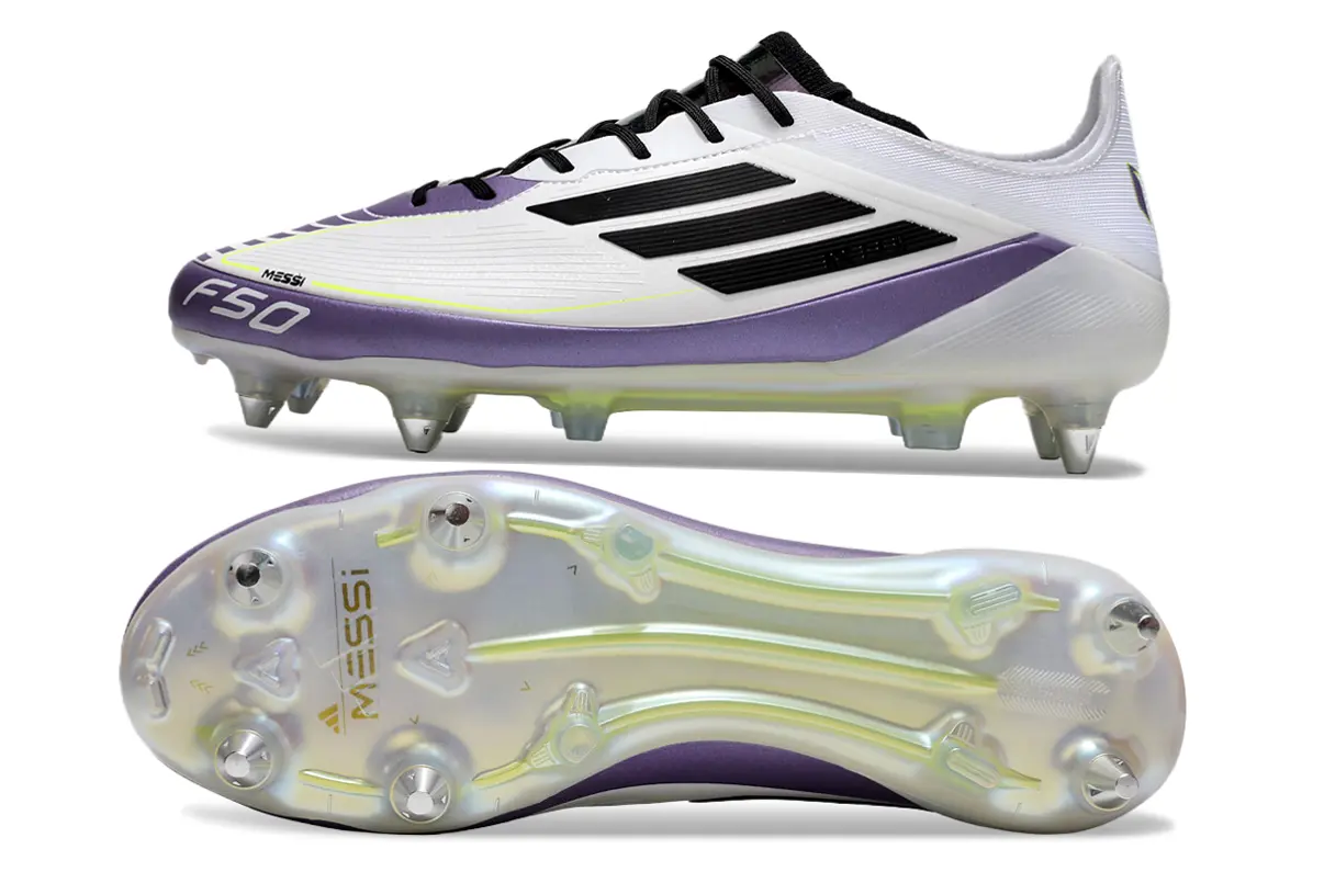 Messi x Adidas F50 Elite SG - White/Purple Glow/Black