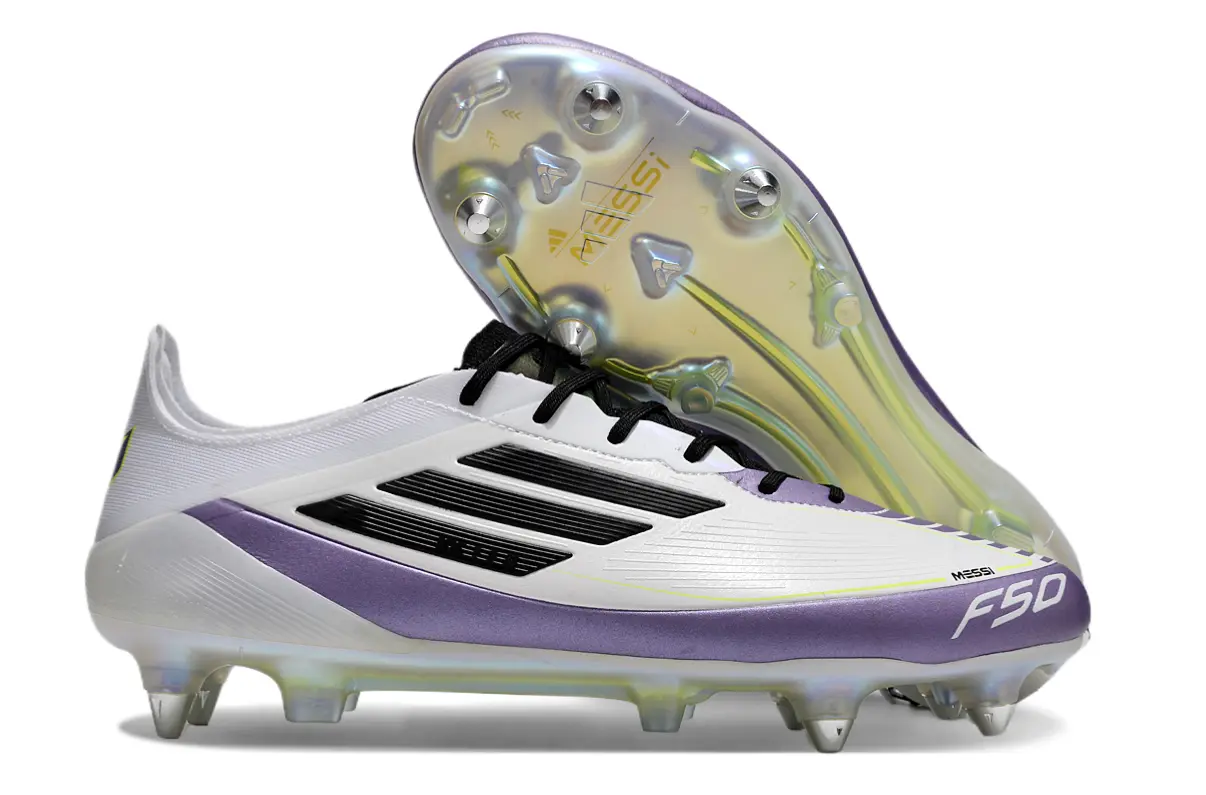 Messi x Adidas F50 Elite SG - White/Purple Glow/Black