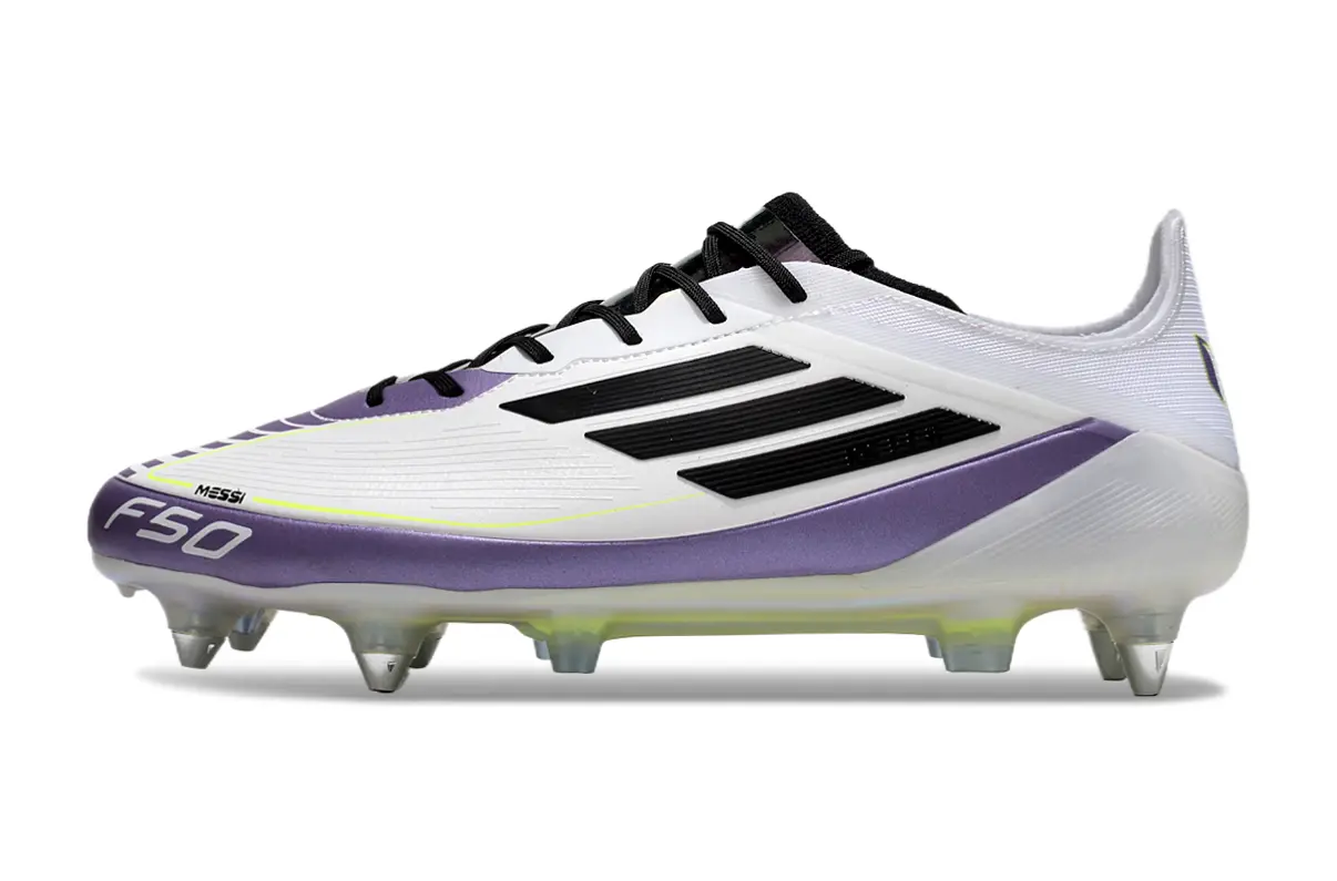 Messi x Adidas F50 Elite SG - White/Purple Glow/Black