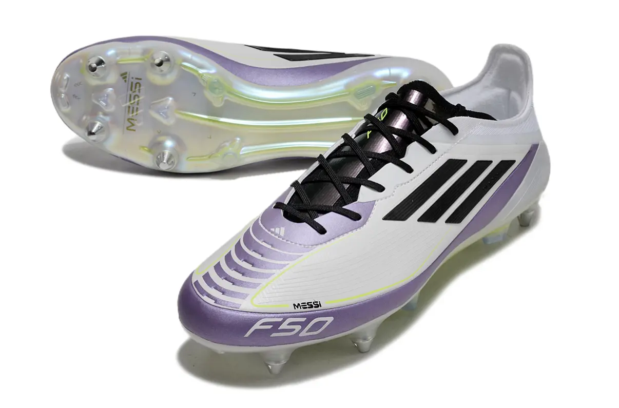 Messi x Adidas F50 Elite SG - White/Purple Glow/Black
