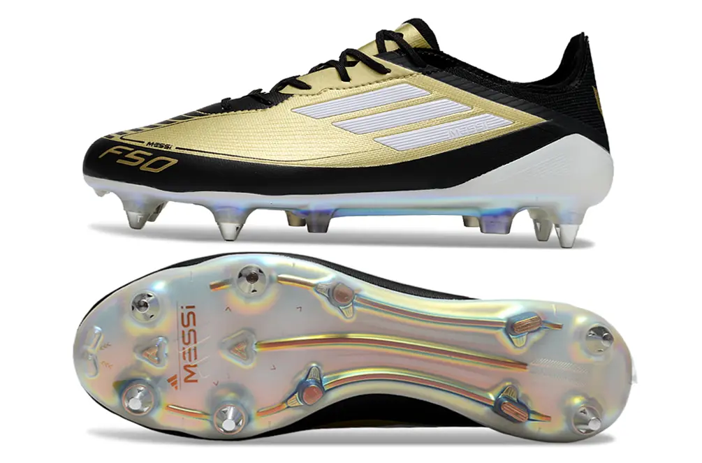 Messi x Adidas F50 Elite SG - Gold/Midnight Black/Glowing Silver