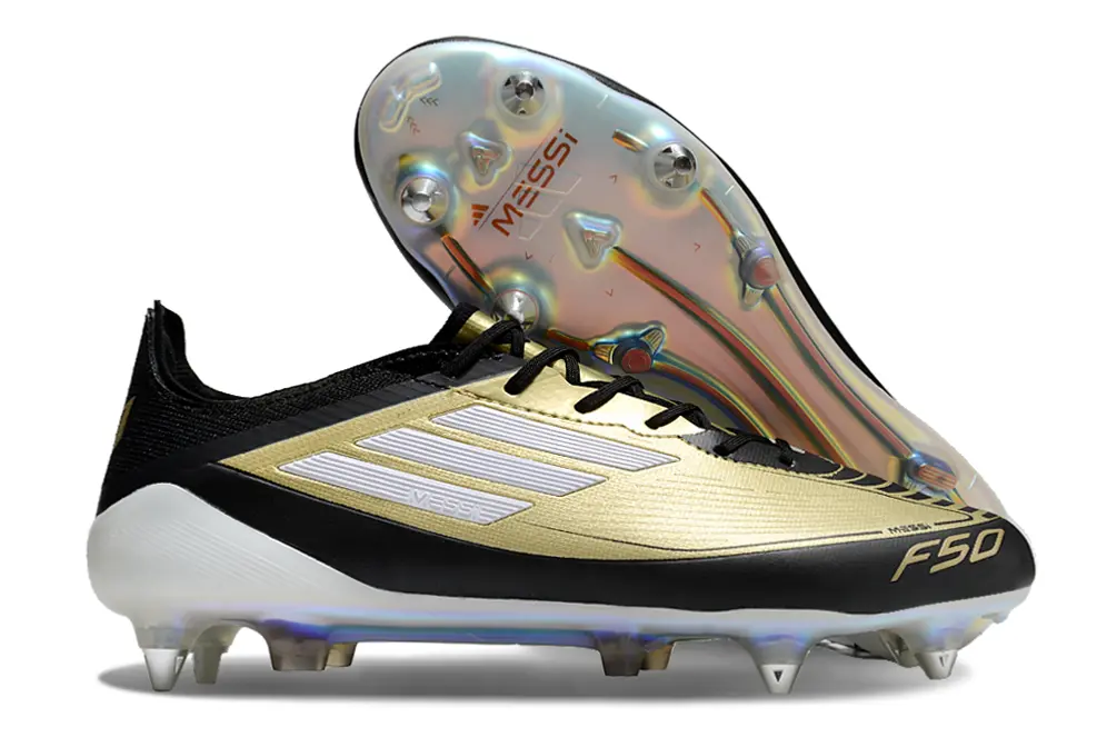 Messi x Adidas F50 Elite SG - Gold/Midnight Black/Glowing Silver