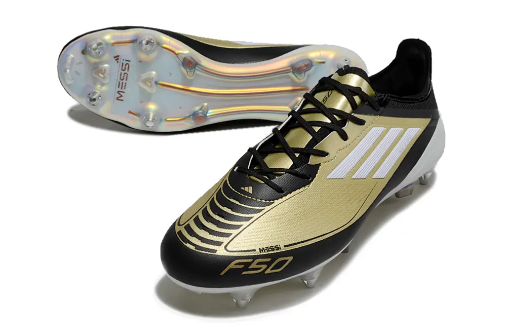 Messi x Adidas F50 Elite SG - Gold/Midnight Black/Glowing Silver