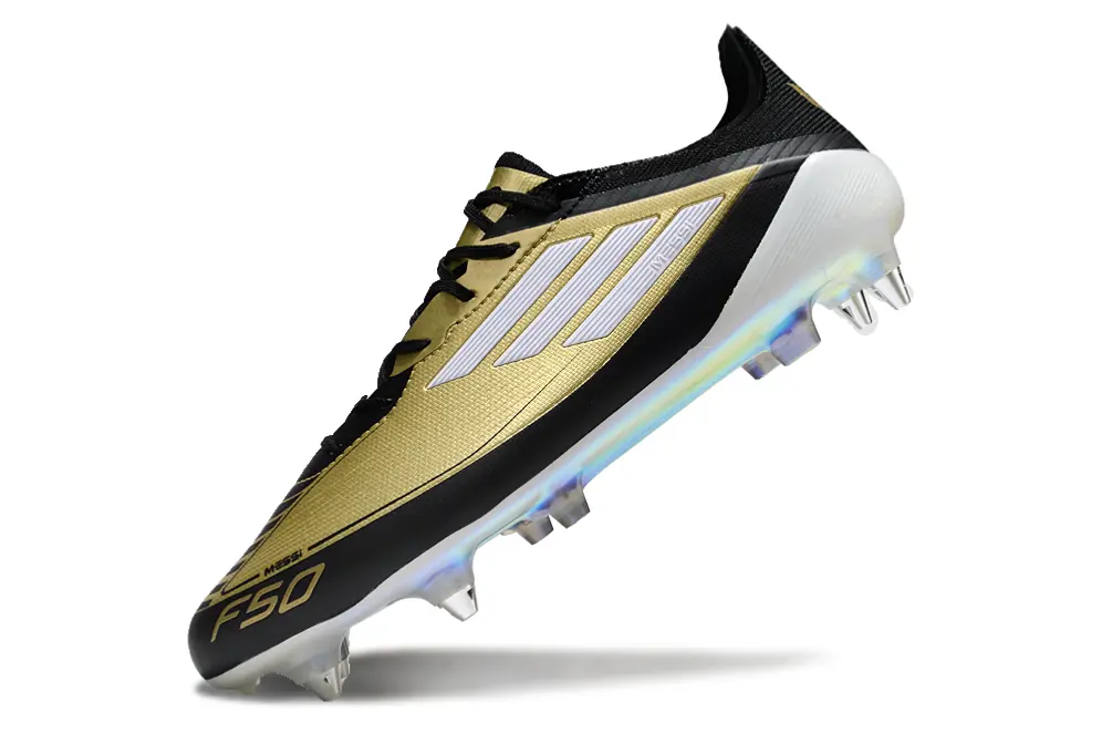 Messi x Adidas F50 Elite SG - Gold/Midnight Black/Glowing Silver