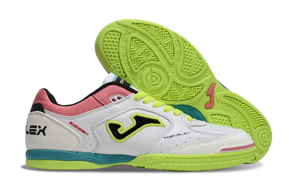Joma Top Flex IC - White/Neon Green/Coral Pink