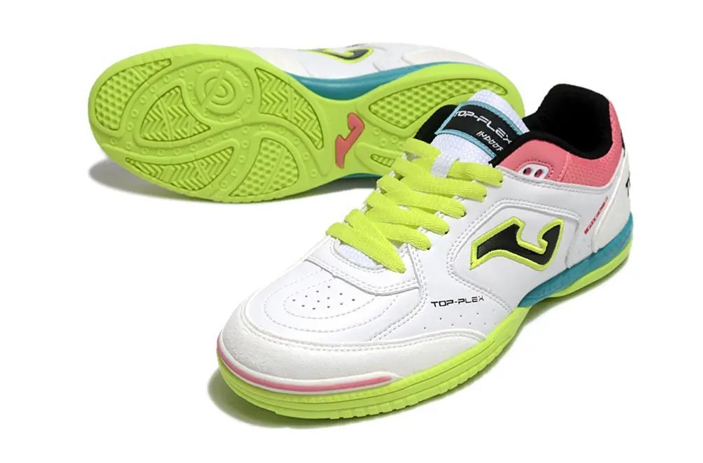 Joma Top Flex IC - White/Neon Green/Coral Pink