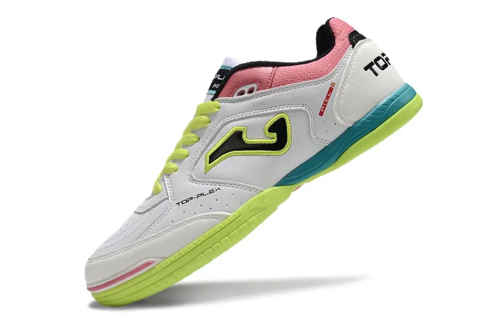 Joma Top Flex IC - White/Neon Green/Coral Pink