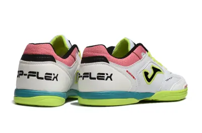 Joma Top Flex IC - White/Neon Green/Coral Pink
