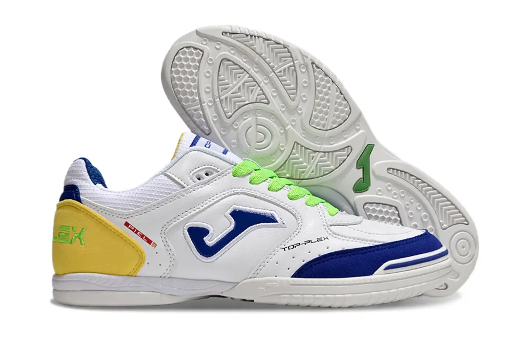 Joma Top Flex IC - White/Navy Blue/Lime Green