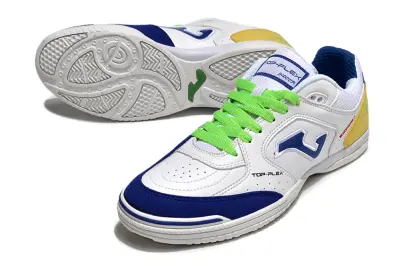 Joma Top Flex IC - White/Navy Blue/Lime Green