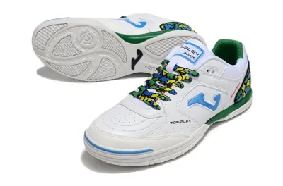 Joma Top Flex IC - White/Ocean Blue/Camouflage Green