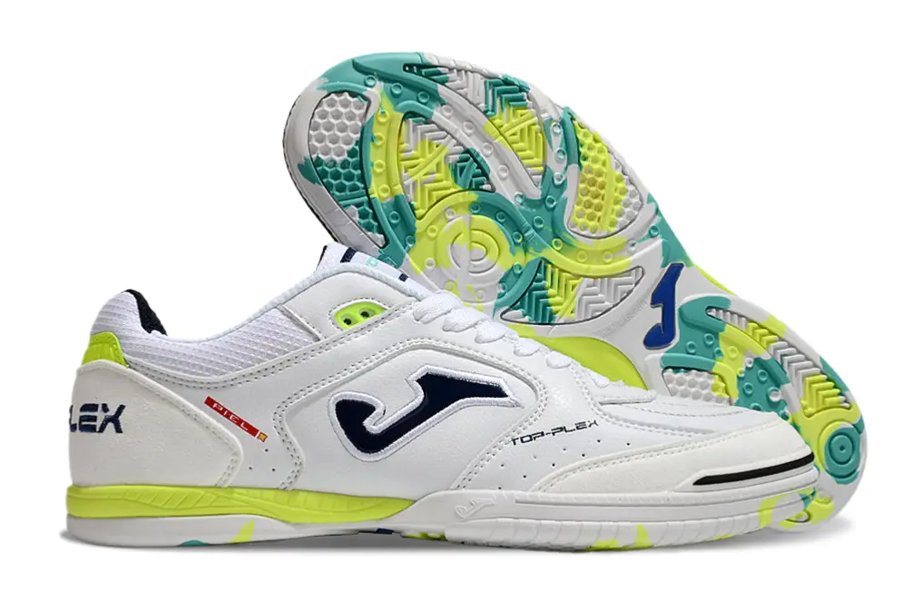 Joma Top Flex IC - White/Aqua Green/Lime Yellow