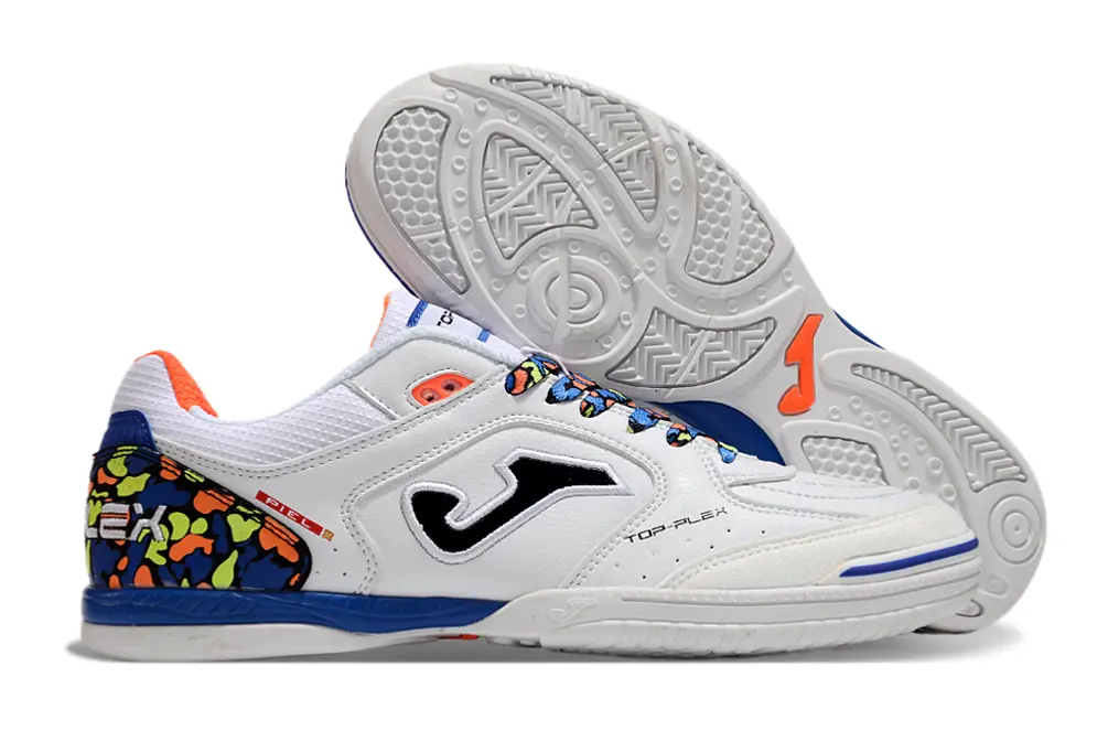Joma Top Flex IC - White/Vibrant Blue/Neon Orange