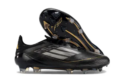 Adidas F50 Elite FG - Black/Gold Accent/Transparent Sole