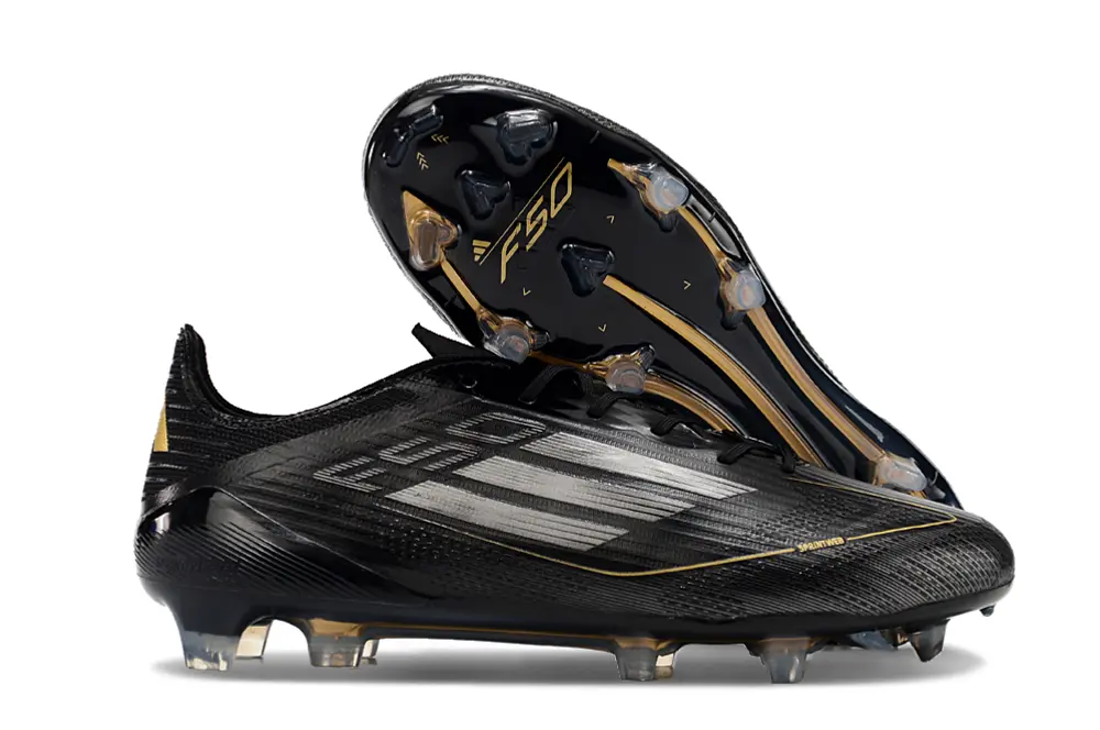 Adidas F50 Elite FG - Black/Gold Accent/Transparent Sole