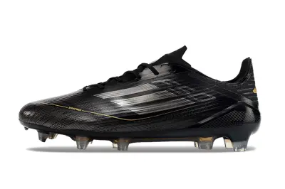 Adidas F50 Elite FG - Black/Gold Accent/Transparent Sole