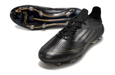 Adidas F50 Elite FG - Black/Gold Accent/Transparent Sole