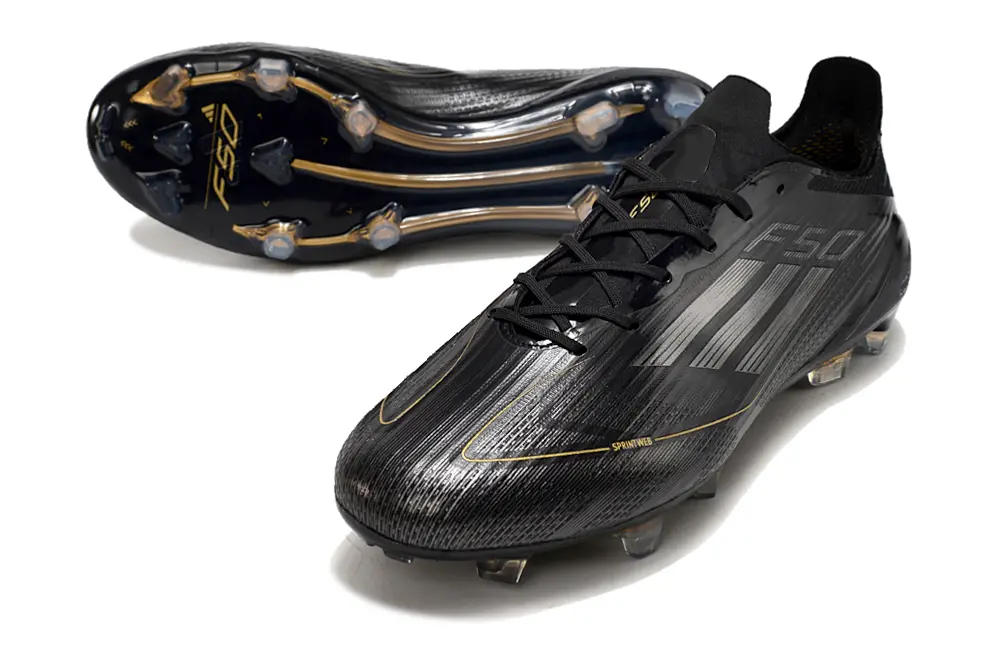 Adidas F50 Elite FG - Black/Gold Accent/Transparent Sole