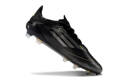 Adidas F50 Elite FG - Black/Gold Accent/Transparent Sole