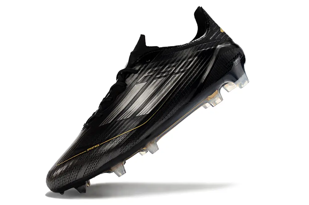 Adidas F50 Elite FG - Black/Gold Accent/Transparent Sole