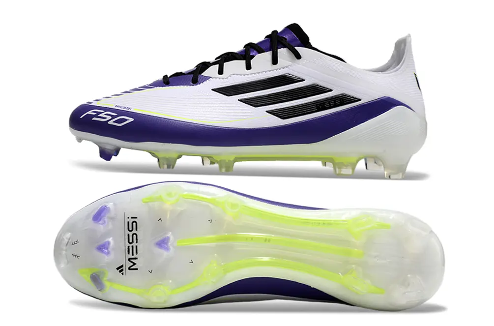 Messi x Adidas F50 Elite FG - White/Vibrant Purple/Luminous Yellow
