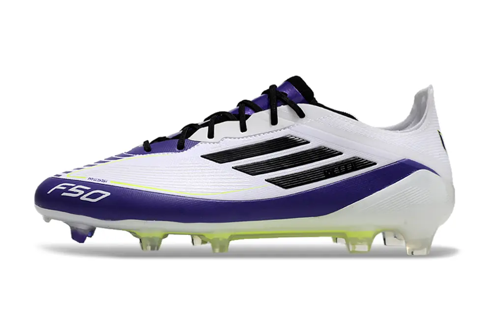 Messi x Adidas F50 Elite FG - White/Vibrant Purple/Luminous Yellow