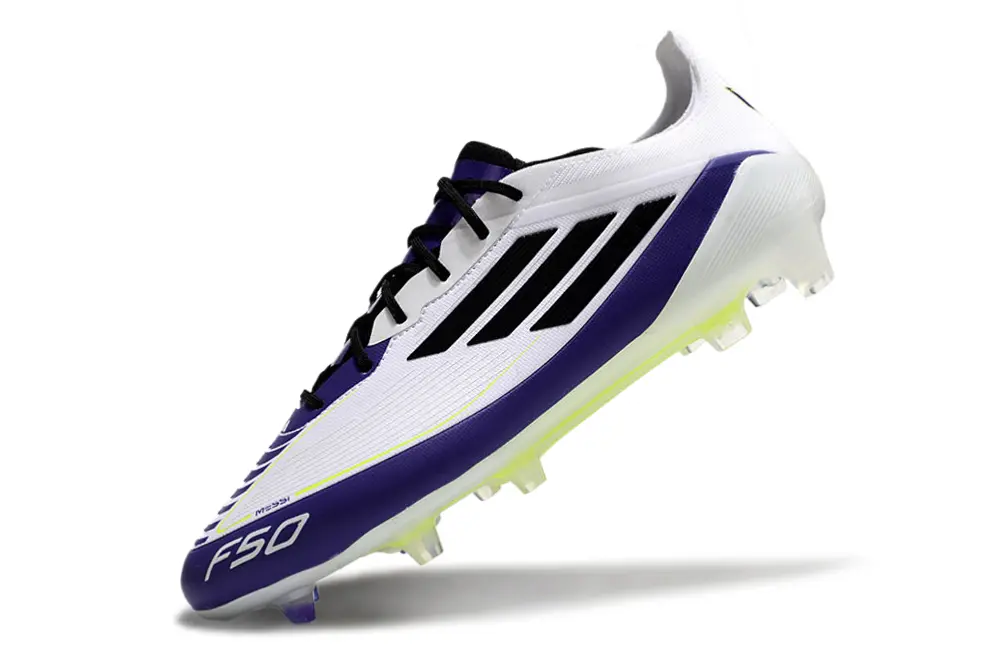 Messi x Adidas F50 Elite FG - White/Vibrant Purple/Luminous Yellow