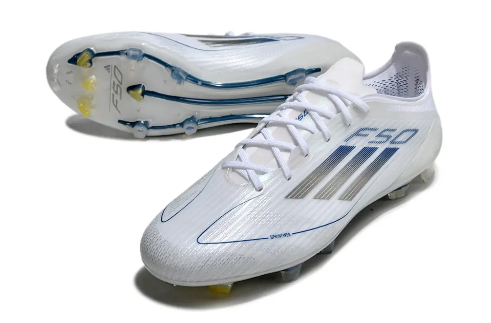 Adidas F50 Elite FG - White/Sky Blue/Metallic Silver