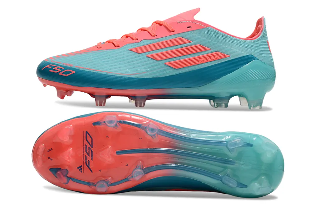 Messi x Adidas F50 Elite FG - Teal/Coral Crush/Sky Blue