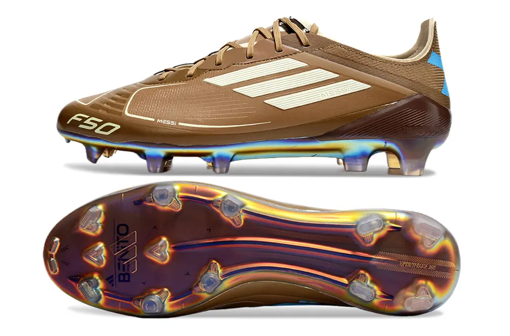 Bad Bunny x Messi x Adidas F50 Elite FG - Brown/Rich Earth/Golden Accents