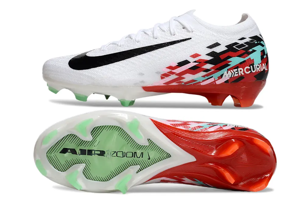 Nike Air Zoom Mercurial Vapor 16 Elite FG - White/Bright Red/Teal Green