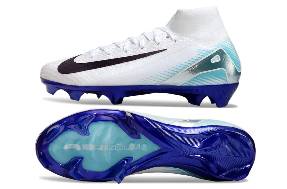 Nike Air Zoom Mercurial Superfly 10 Elite FG - White/Sky Blue/Deep Purple