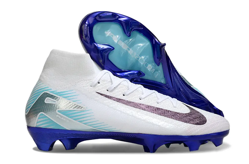 Nike Air Zoom Mercurial Superfly 10 Elite FG - White/Sky Blue/Deep Purple
