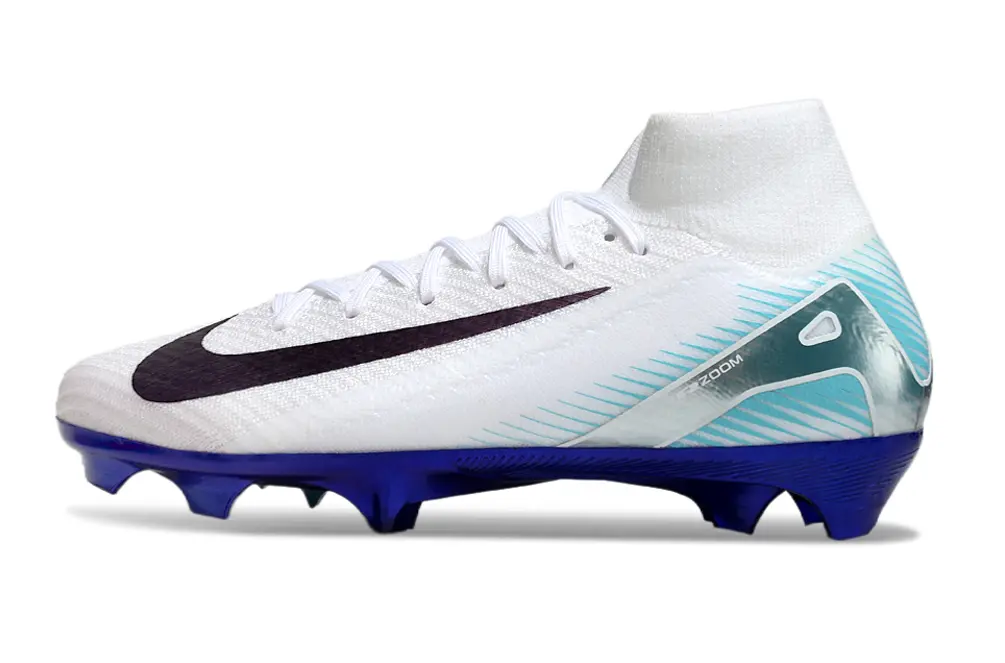 Nike Air Zoom Mercurial Superfly 10 Elite FG - White/Sky Blue/Deep Purple