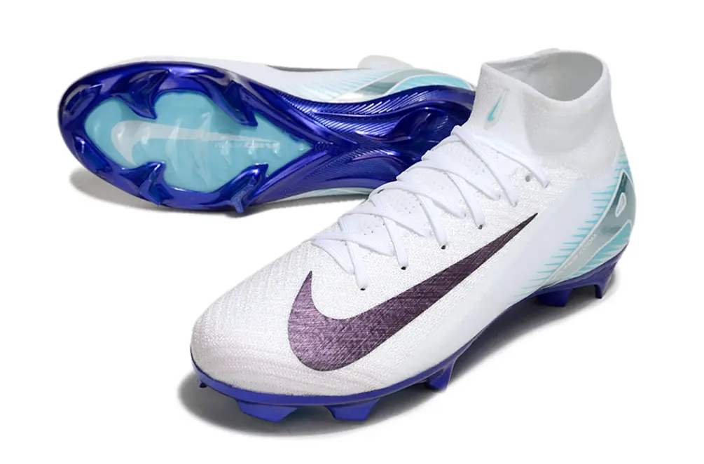 Nike Air Zoom Mercurial Superfly 10 Elite FG - White/Sky Blue/Deep Purple